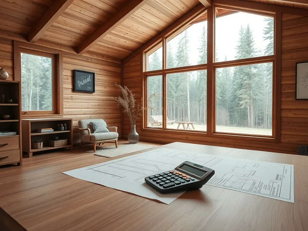 A high-quality architectural photo of a modern wooden cottag